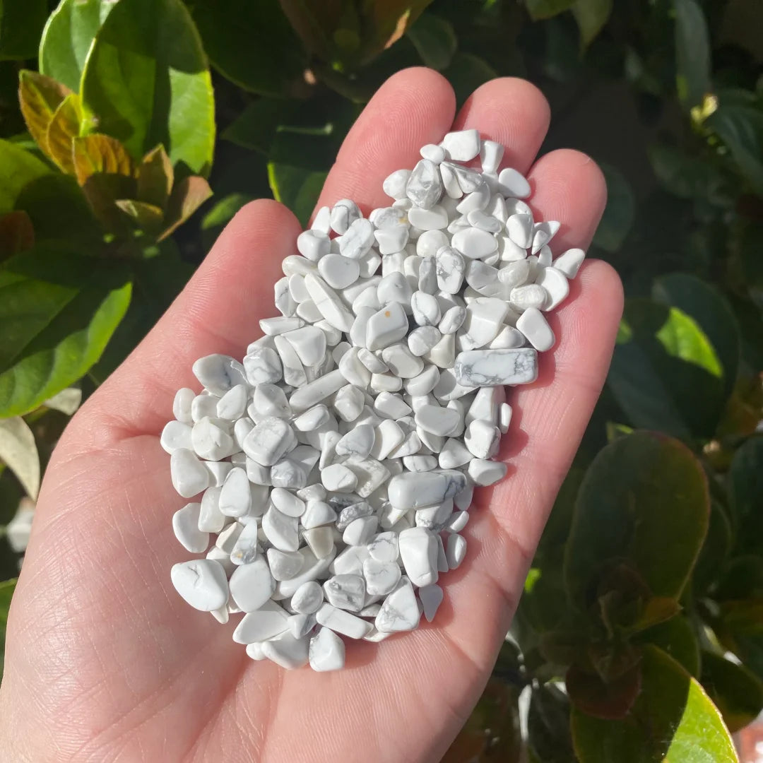 3-12mm Natural Crushed Howlite Crystal Tumbled Chips, Gemstone chips, natural white howlite, White Howlite Gemstone Chips