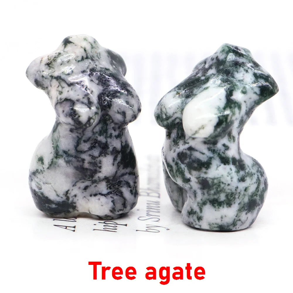 30mm Plump Women Figurine Reiki Healing Crystal Model Statue Natural Stone Home Decor Ornament Sexy Creative Craft Birthday Gift