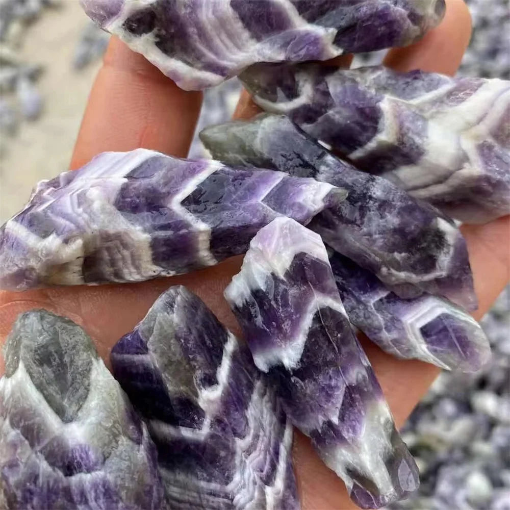 Natural Crystal Rough Stone Raw purple Mineral Irregular Dream Amethyst Chevron rocks For fengshui decorations