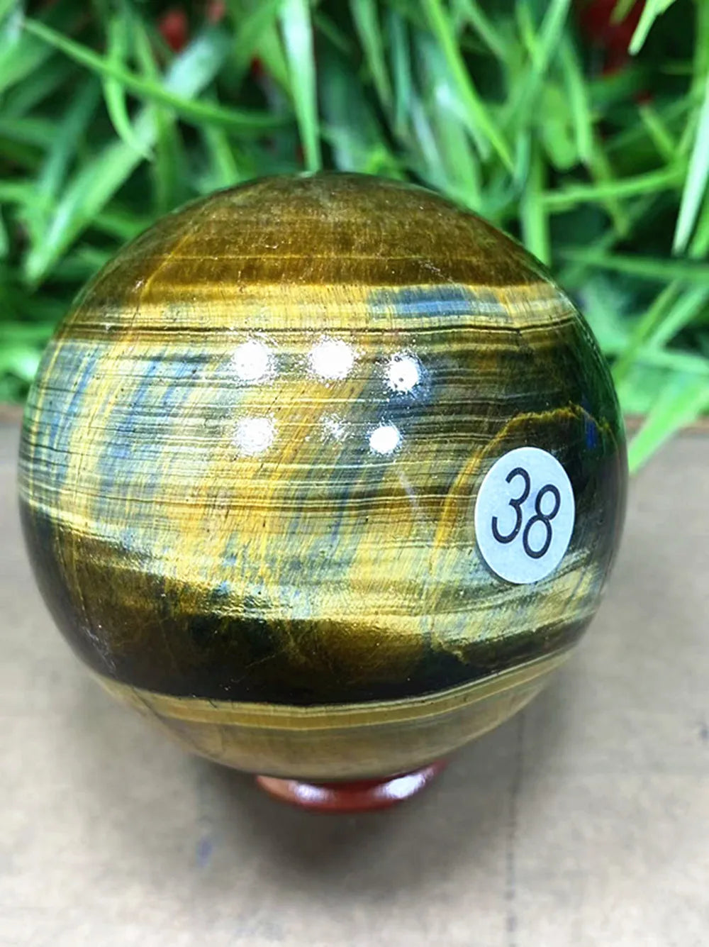 Natural Tiger's Eye Crystal Ball — Polished Healing Sphere, Home Decoration Gift