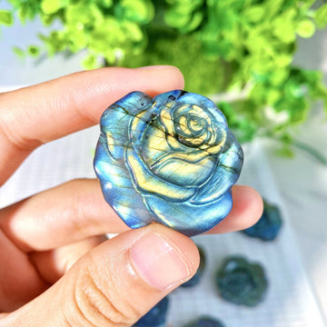 1PC High Quality Labradorite Rose Natural Crystal Carving,Gemstone Jewelry,Glitter, Healing crystal, Birthday gift,Tiger Eye