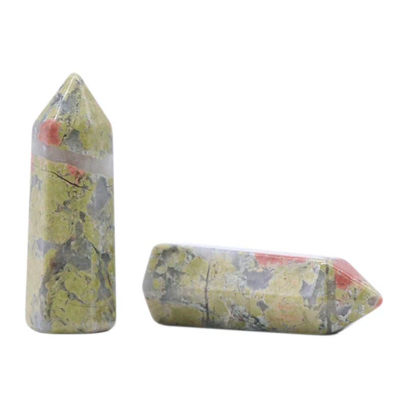 1PC Natural Quartz Point Rose Quartz Wand Healing Stone Amethyst Hexagonal Prism Energy Ore Pyramid Home Decoration
