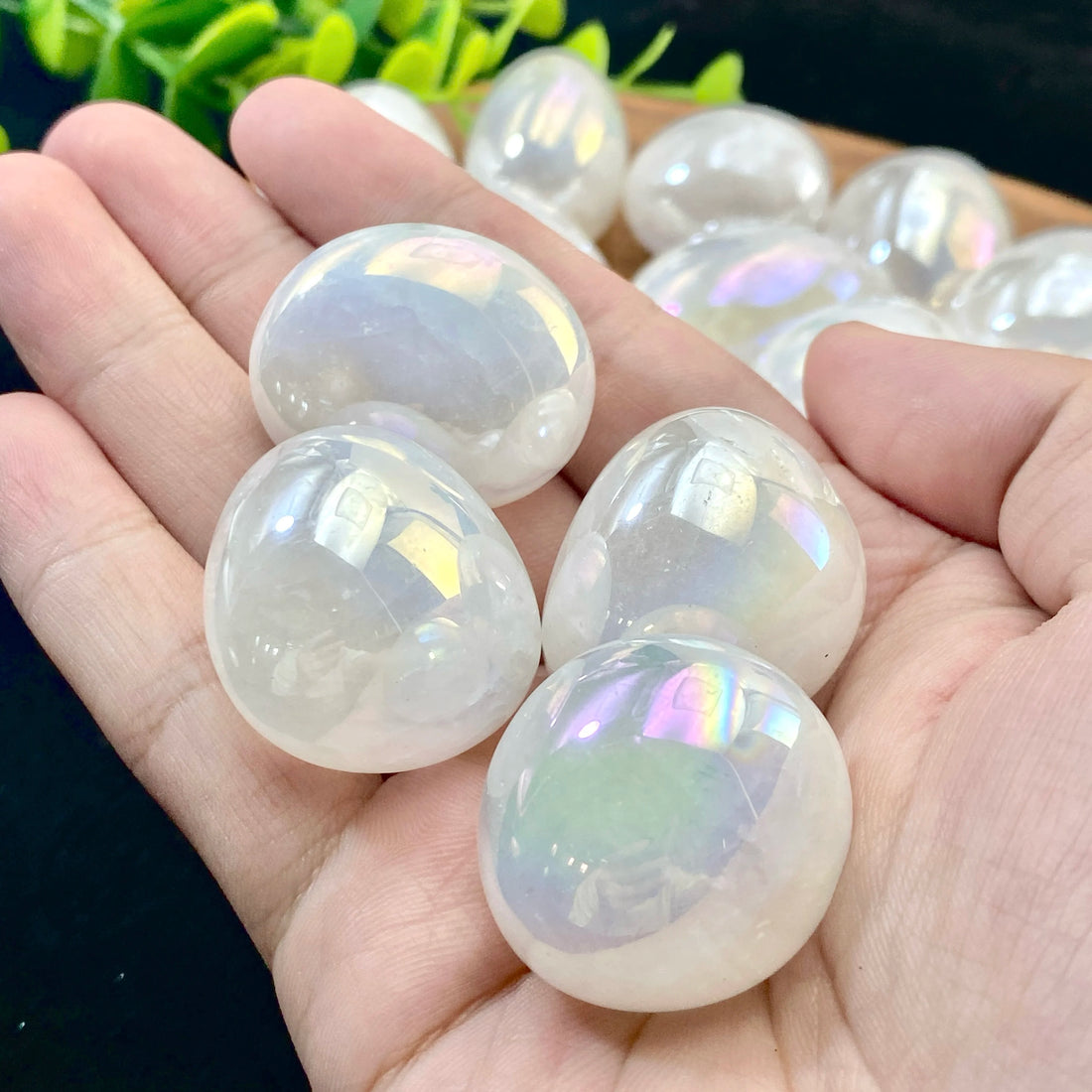 5PCS 10-50mm High Quality Aura Clear Quartz Natural Tumbled Crystal Stones Natural Crystals Chip Quartz Minerals,Gemstones