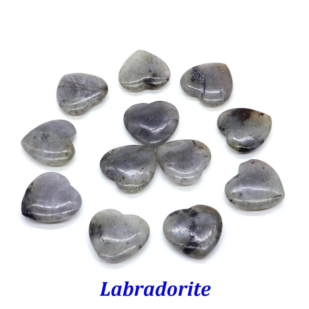 20mm Heart Shape love Natural Crystal Amethyst Rose Quartz Mineral Healing Gemstone Chakra Stone Home Decoration Valentine Gift