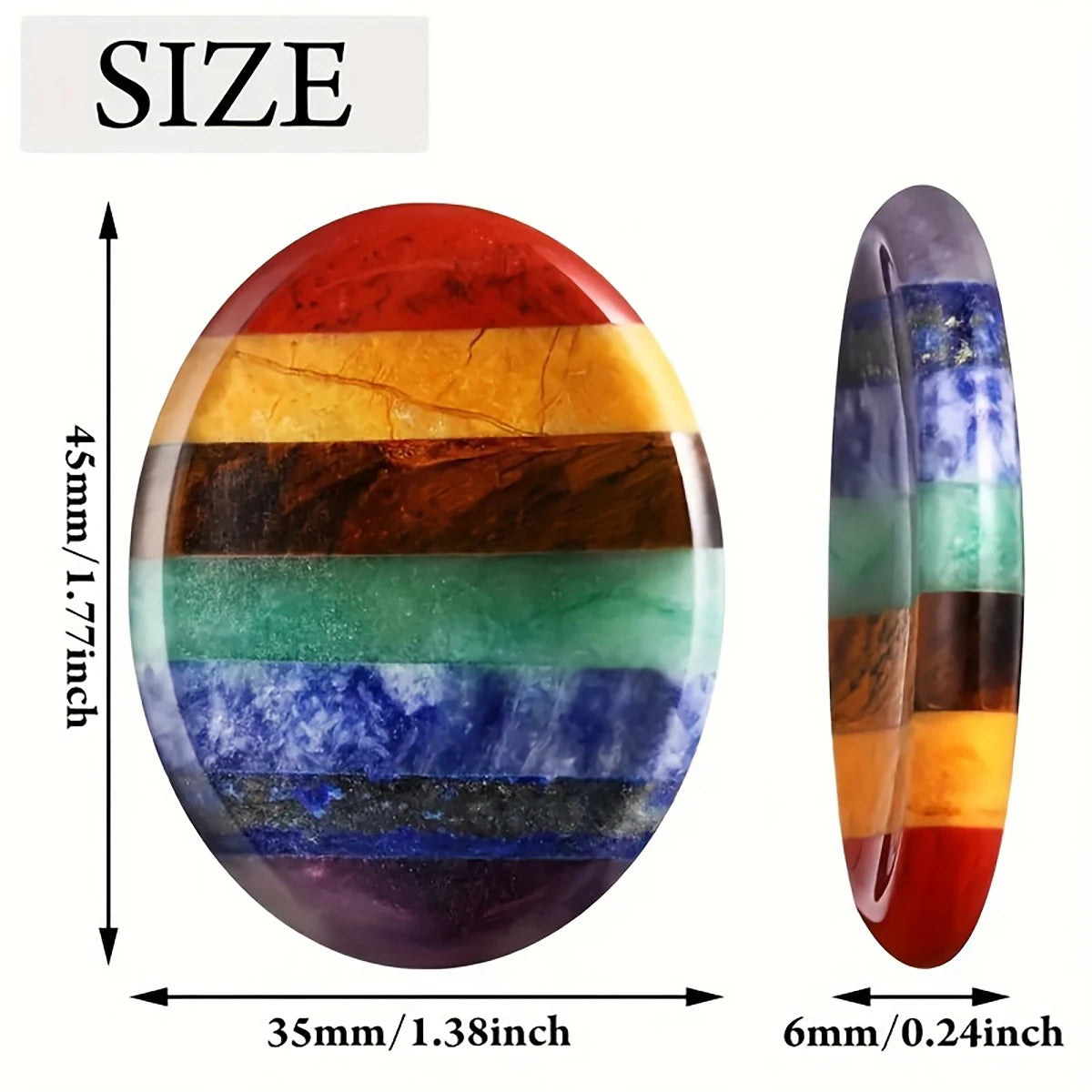 7 Chakra Palm Stone Set – Natural Crystal Worry Thumbstone