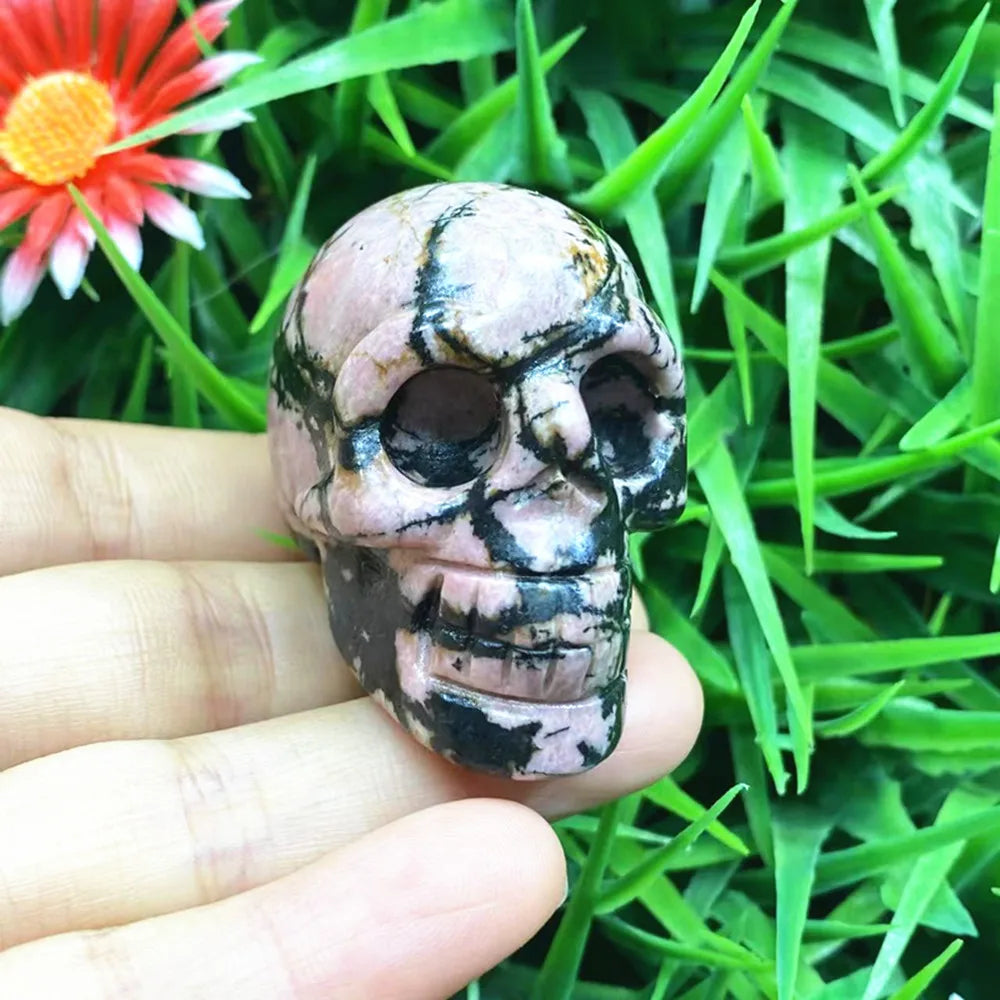 Natural Crystal Carved Skull — Hand-Carved Quartz Gemstone Skull, Healing & Collector Piece