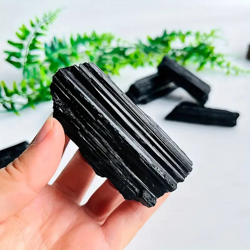 1PC Black Natural Tourmaline Rough Stone - Crystal For Home Decor, Ideal Gift for Accessories, Raw Crystal, Rough Stone Display,