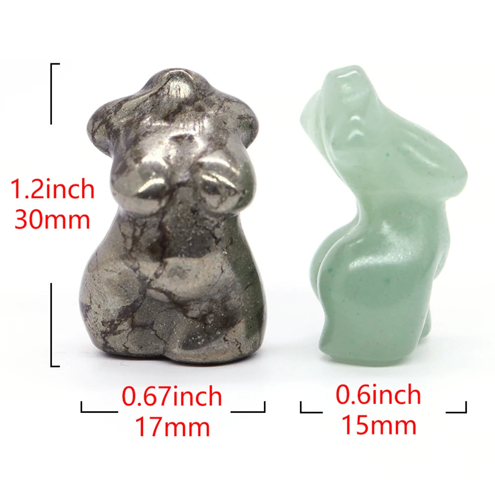 30mm Plump Women Figurine Reiki Healing Crystal Model Statue Natural Stone Home Decor Ornament Sexy Creative Craft Birthday Gift