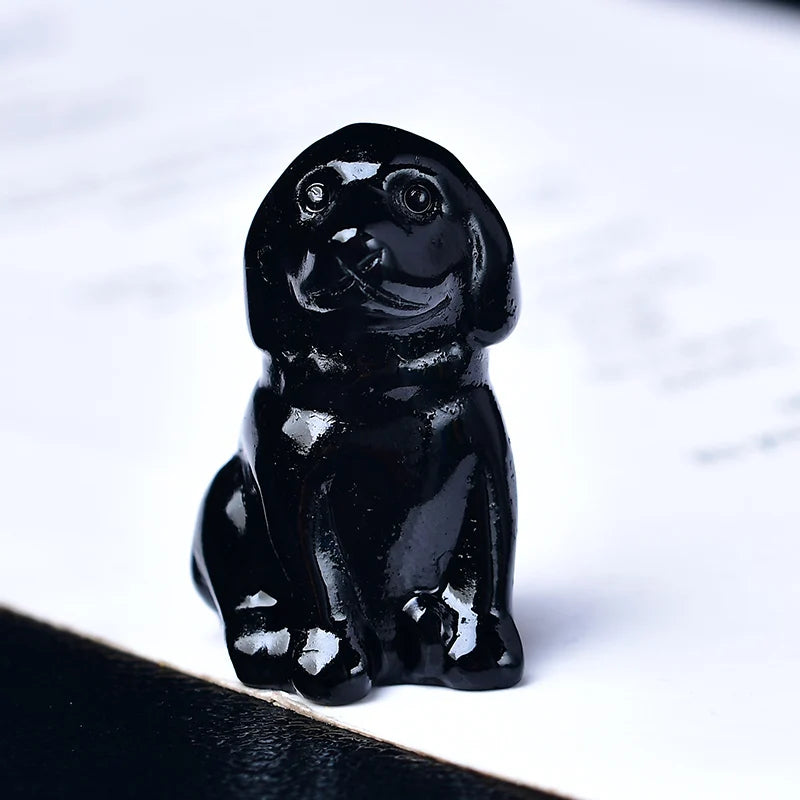 Natural crystal carved dog, a perfect choice for home decoration as a crystal gift ornament, a great option for healing crystals