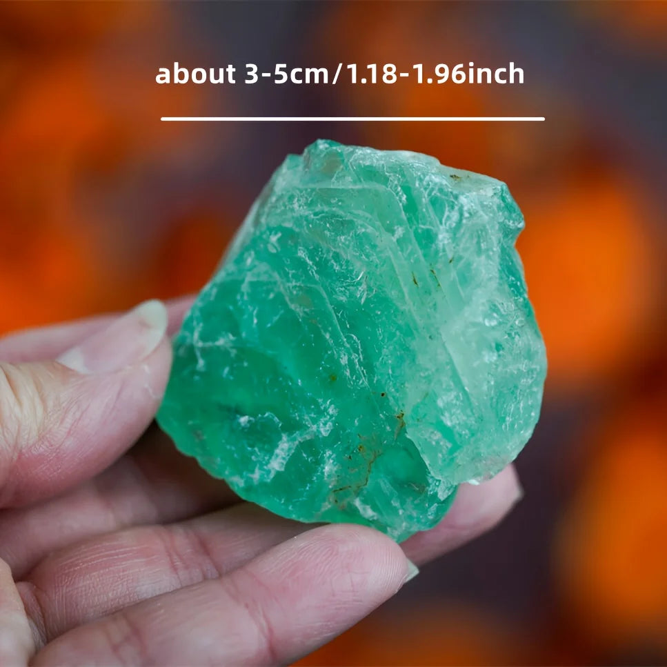 Raw Green Fluorite Stone, Natural Rough Crystals, Reiki Healing Root Chakra Crystal, Grounding Stone, Spiritual Protection Gift