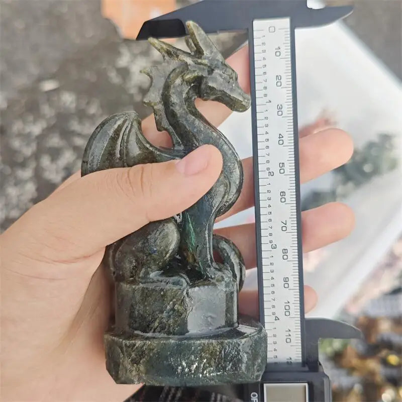 Natural Labradorite Dragon Carving Healing Reiki Christmas Gift For Children Or Home Decoration Gift 1PCS