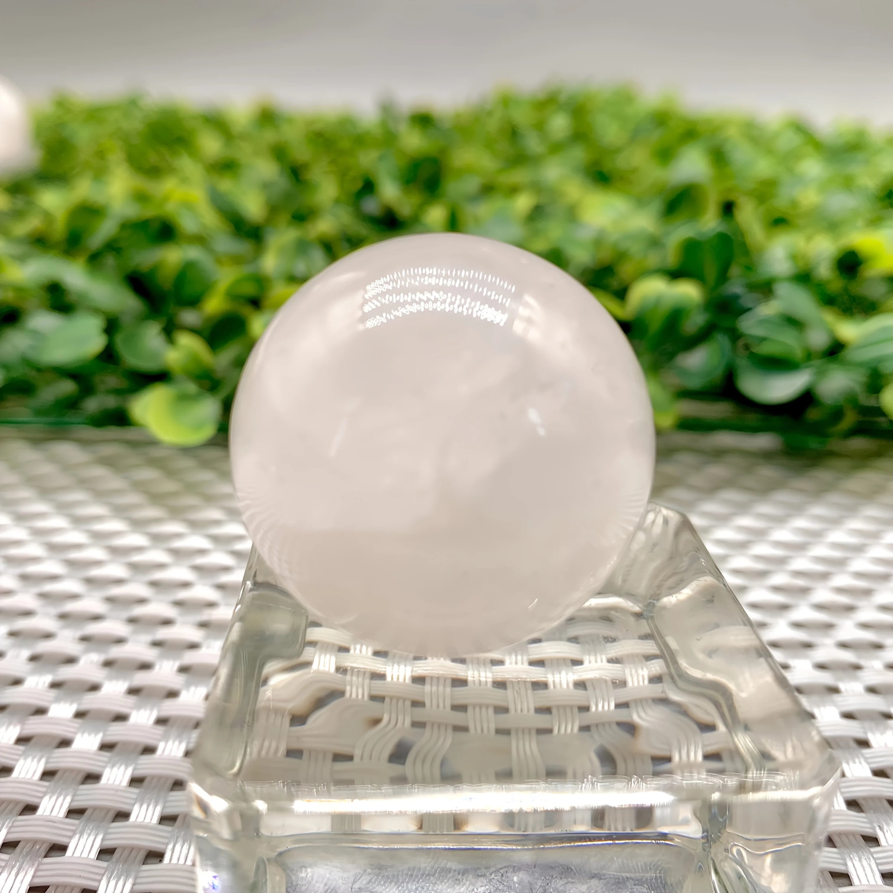 1pc Natural Snow Phantom Quartz Crystal Sphere - a White Ghost Crystal Decoration, Perfect for Home Or Office Desk