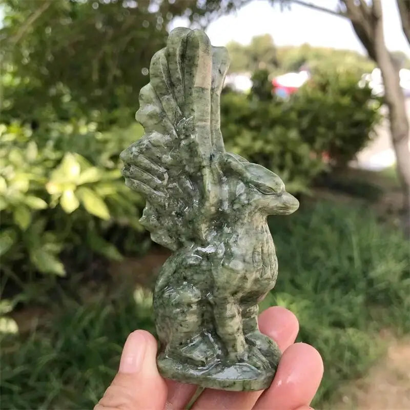 Natural Crystal Quartz Griffin Carving Polished Animal Powerful Statue For Home Decoration Gift 1PCS