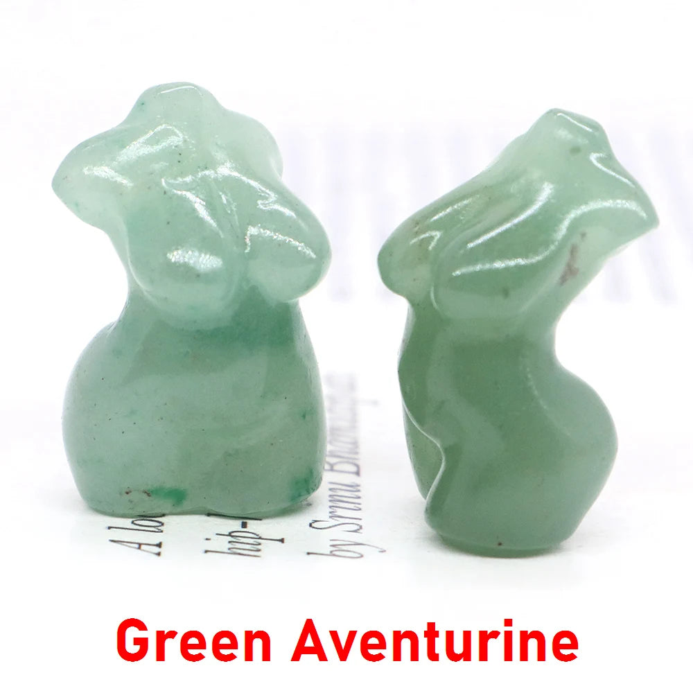 30mm Plump Women Figurine Reiki Healing Crystal Model Statue Natural Stone Home Decor Ornament Sexy Creative Craft Birthday Gift