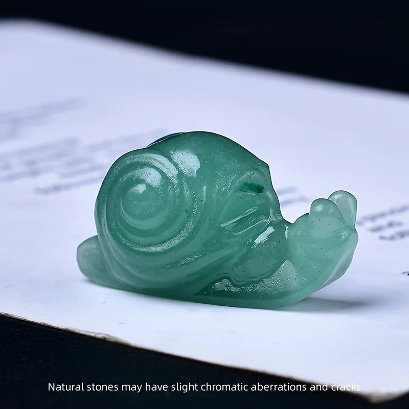 Crystal Carved Skull Snail Healing Stone Pocket Decoration Home Decor Naked Stone Animal Statue Crystal Collectible