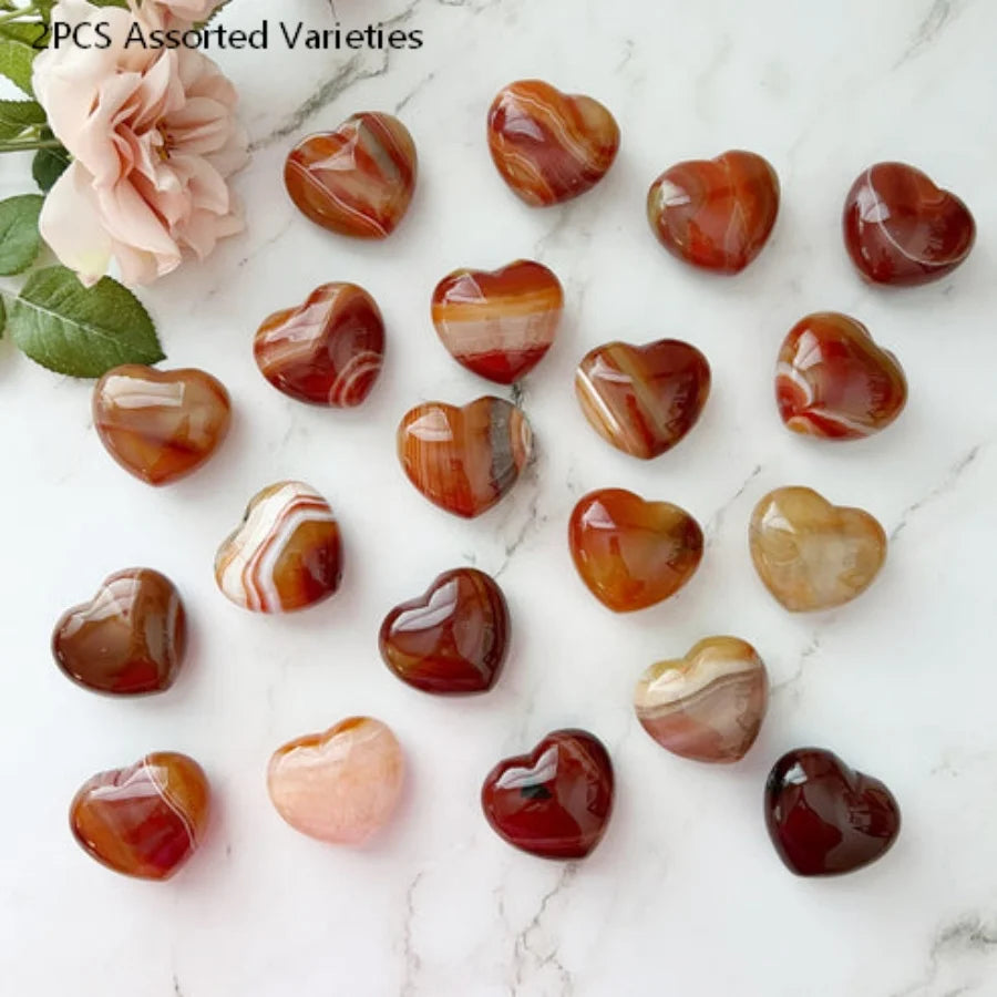 2pcs/5pcs/8pcs Red Agate Crystal Heart,Red Agate Quartz love,Carnelian Quartz Beads,Metaphysical,Pendant,Crystal decor,Crystal