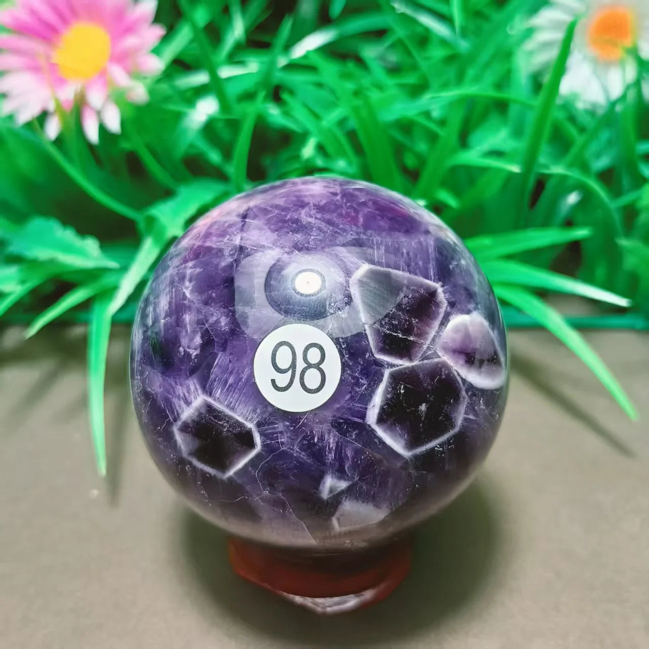 Natural Dream Amethyst Crystal Ball — Chevron Amethyst Reiki Healing Sphere