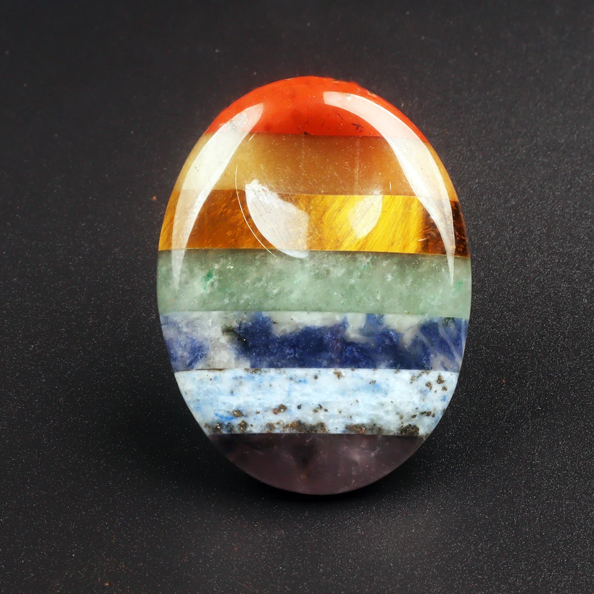 7 Chakra Palm Stone Set – Natural Crystal Worry Thumbstone