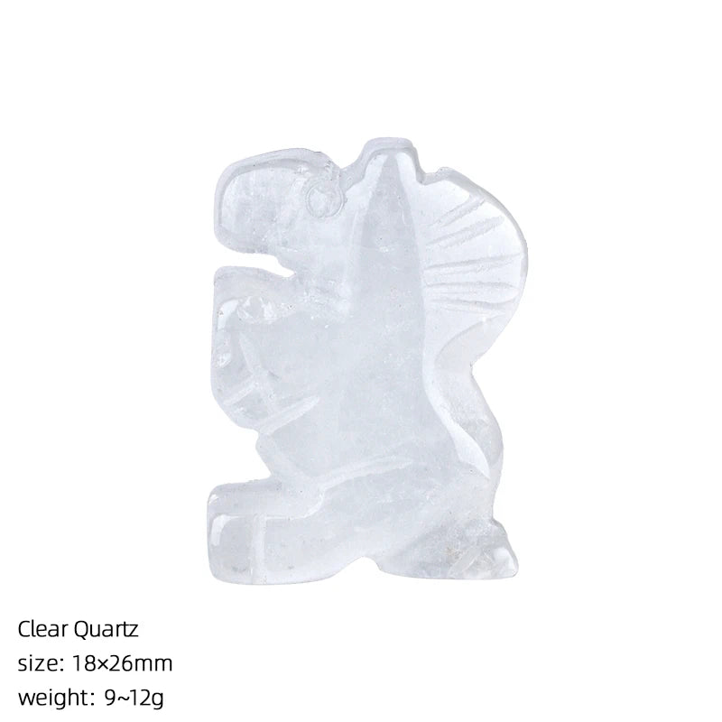 Natural Crystal Stone Ornament Carving Horse Rose Quartz Amethyst Healing Gemstone Animal Figurines Reiki Small Home Decorations