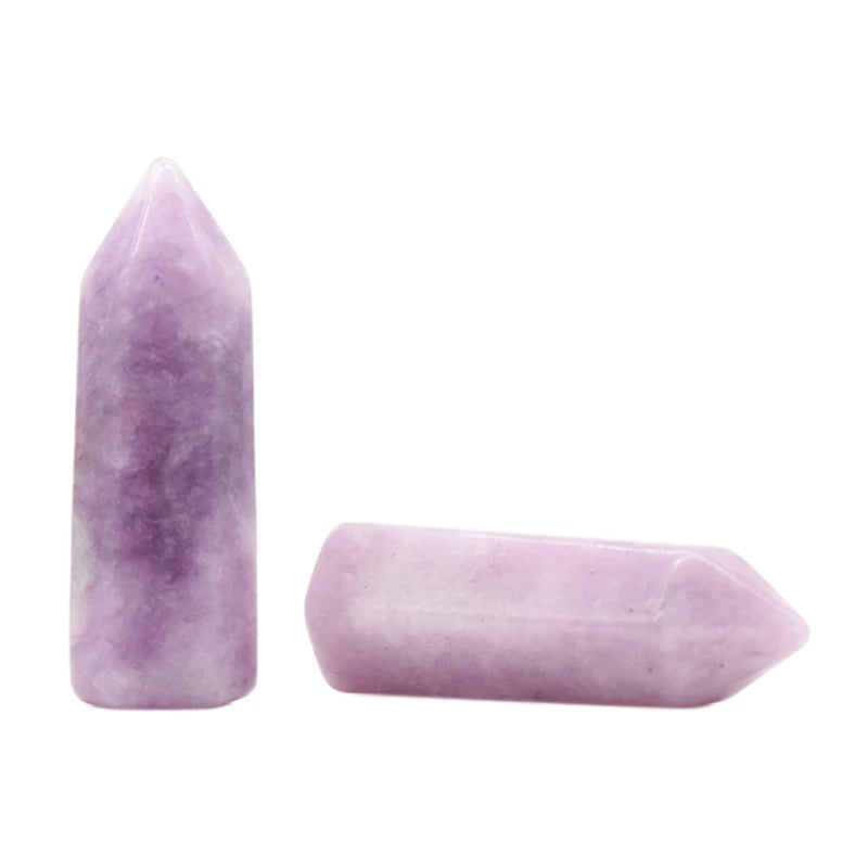 1PC Natural Quartz Point Rose Quartz Wand Healing Stone Amethyst Hexagonal Prism Energy Ore Pyramid Home Decoration
