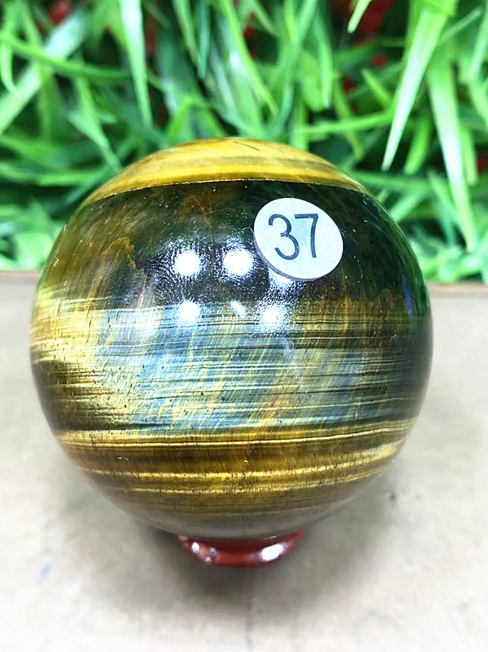 Natural Tiger's Eye Crystal Ball — Polished Healing Sphere, Home Decoration Gift