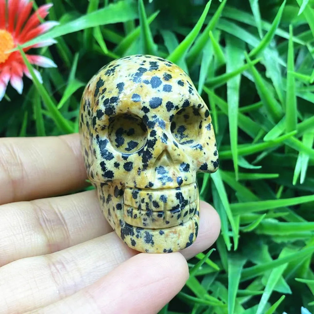 Natural Crystal Carved Skull — Hand-Carved Quartz Gemstone Skull, Healing & Collector Piece