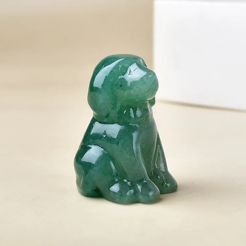 Natural crystal carved dog, a perfect choice for home decoration as a crystal gift ornament, a great option for healing crystals