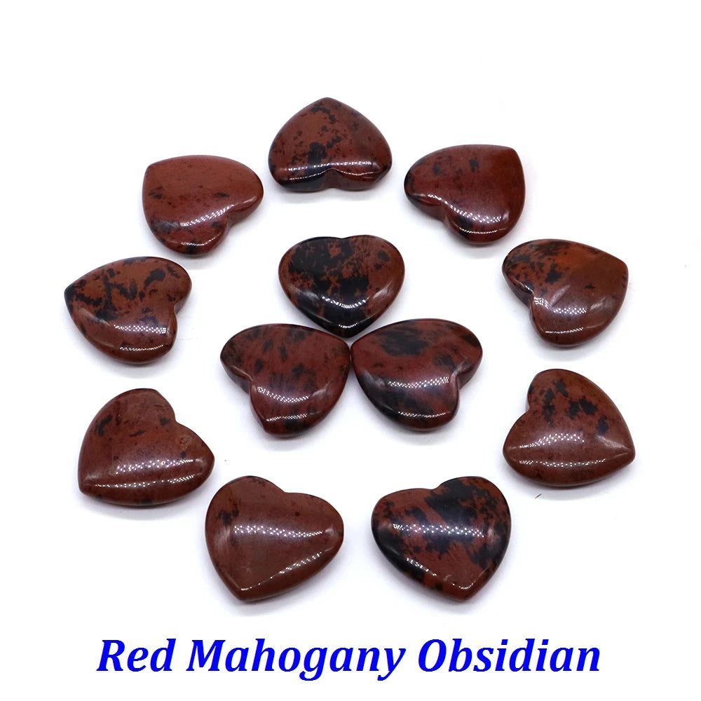 20mm Heart Shape love Natural Crystal Amethyst Rose Quartz Mineral Healing Gemstone Chakra Stone Home Decoration Valentine Gift