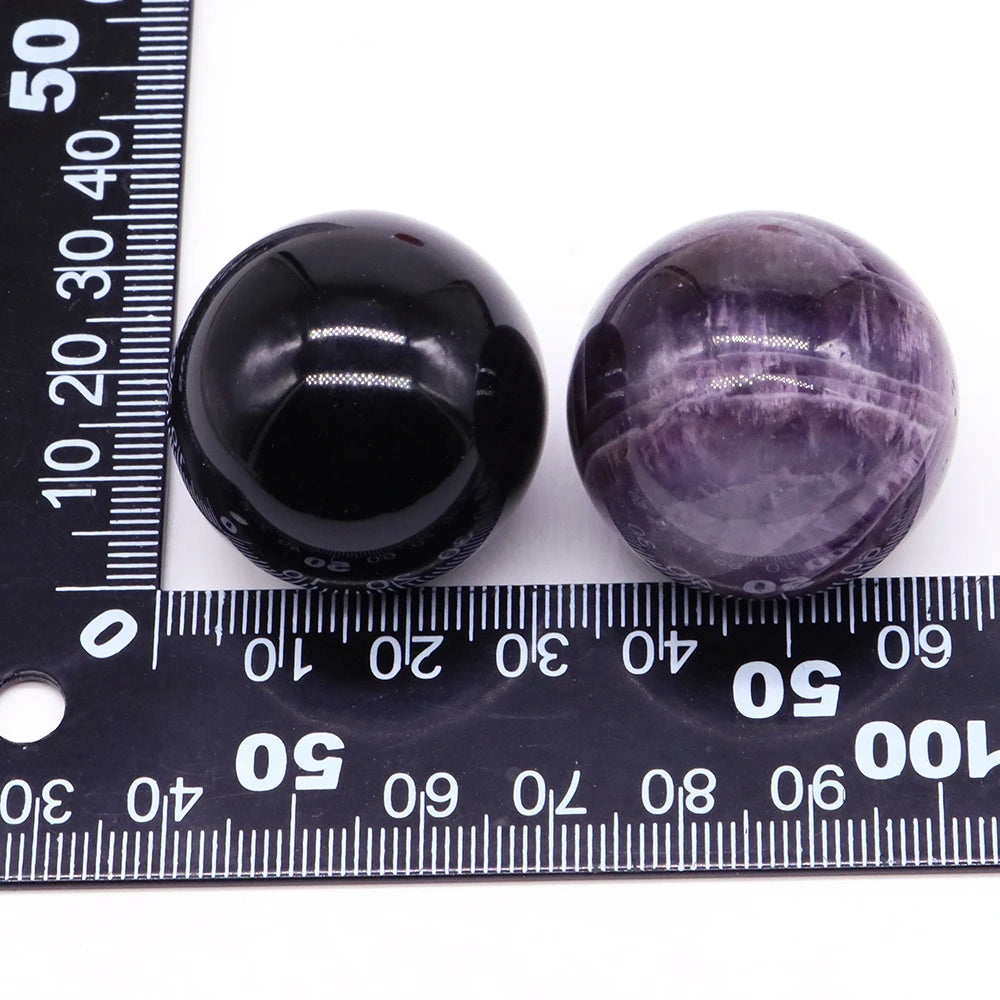 30mm Natural Crystal Ball Polished Globe Amethyst Lazuli Quartz Reiki feng shui Sphere Massaging Balls Collectibles Home Decor