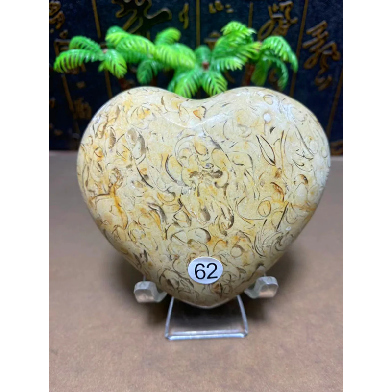 Natural Quartz Crystal Carved Heart — Polished Love Stone, Home Decor for Couples