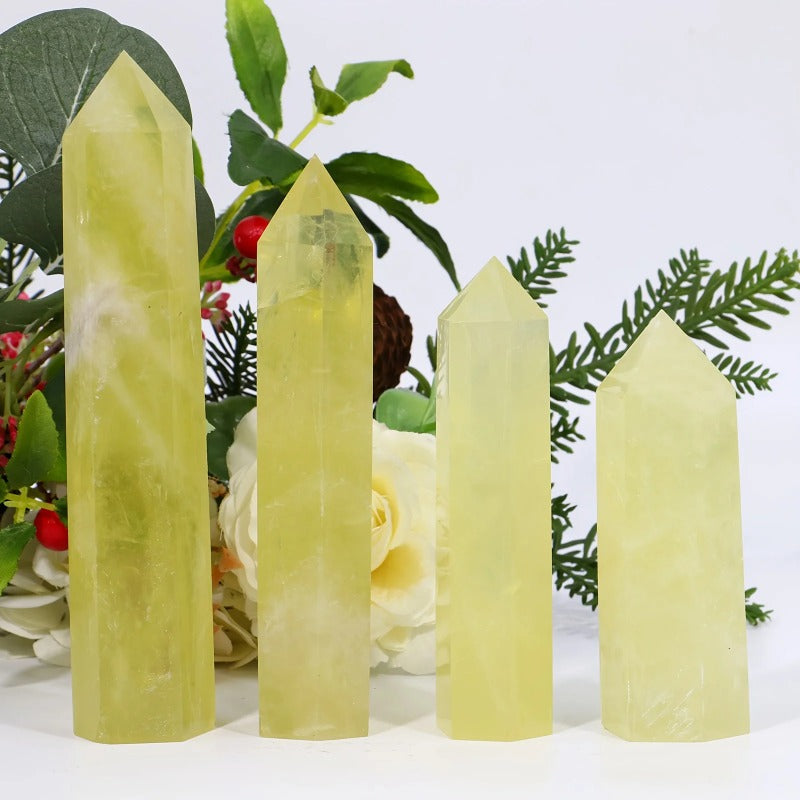 1PC Natural Citrine Crystal Tower - unique polished gemstone for home and office decoration, perfect for gift collection