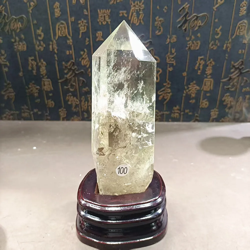 Natural Citrine Quartz Crystal Wand — Yellow Healing Point, Abundance & Positivity Stone
