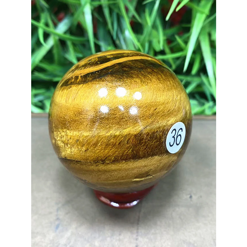 Natural Tiger's Eye Crystal Ball — Polished Healing Sphere, Home Decoration Gift