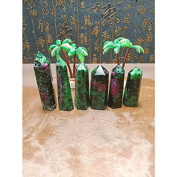 Natural Red & Green Crystal Healing Stones — Reiki Treasure Stones, Home Decor