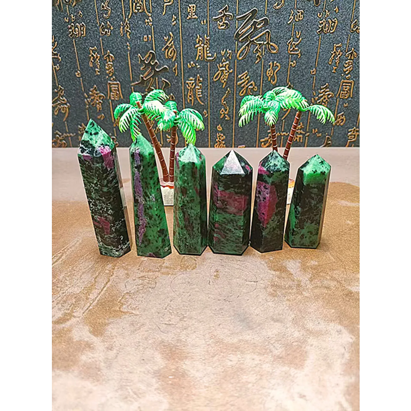 Natural Red & Green Crystal Healing Stones — Reiki Treasure Stones, Home Decor