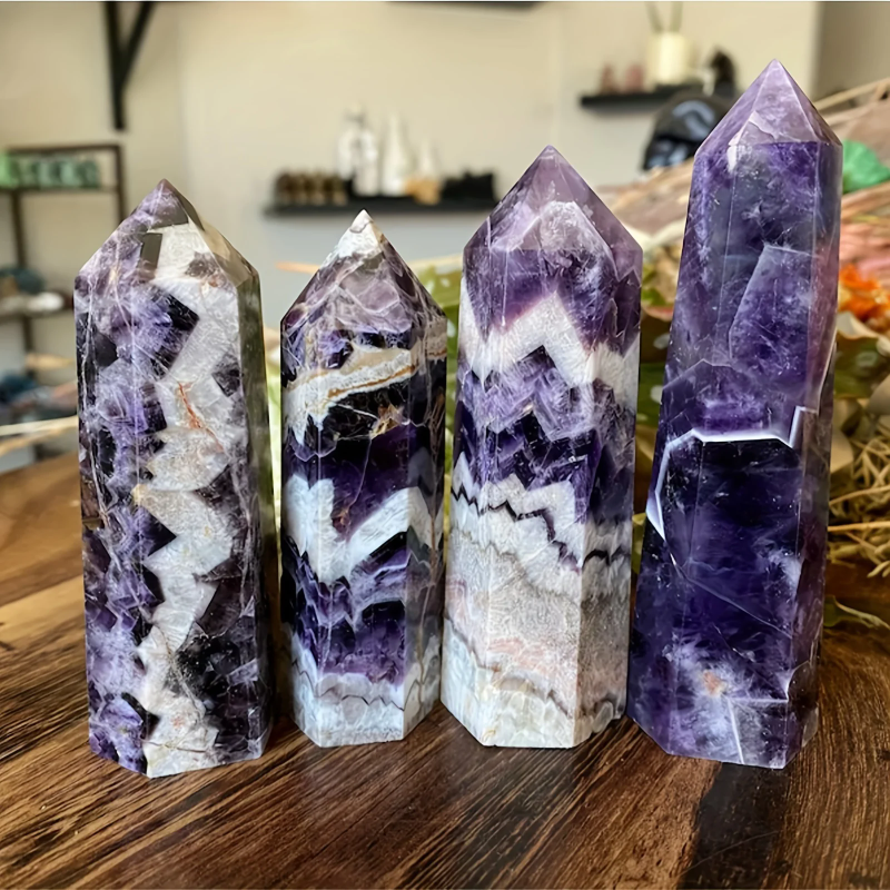 1pc Dream Amethyst Wand Crystals Tower, home decoration, garden embellishment and romantic gifts, family theme, gorgeous style