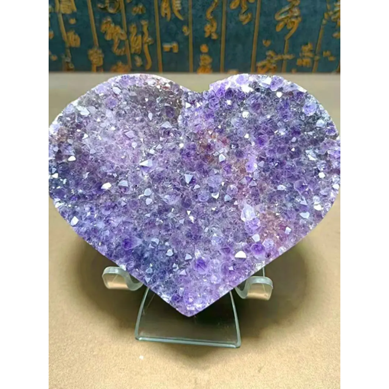 Natural Amethyst Geode, Loving Heart Shape, Quartz Cluster Crystal Specimen, Energy Healing, Wholesale