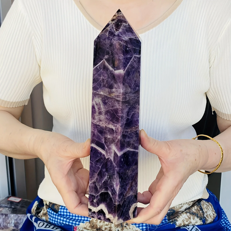 1pc Dream Amethyst Wand Crystals Tower, home decoration, garden embellishment and romantic gifts, family theme, gorgeous style