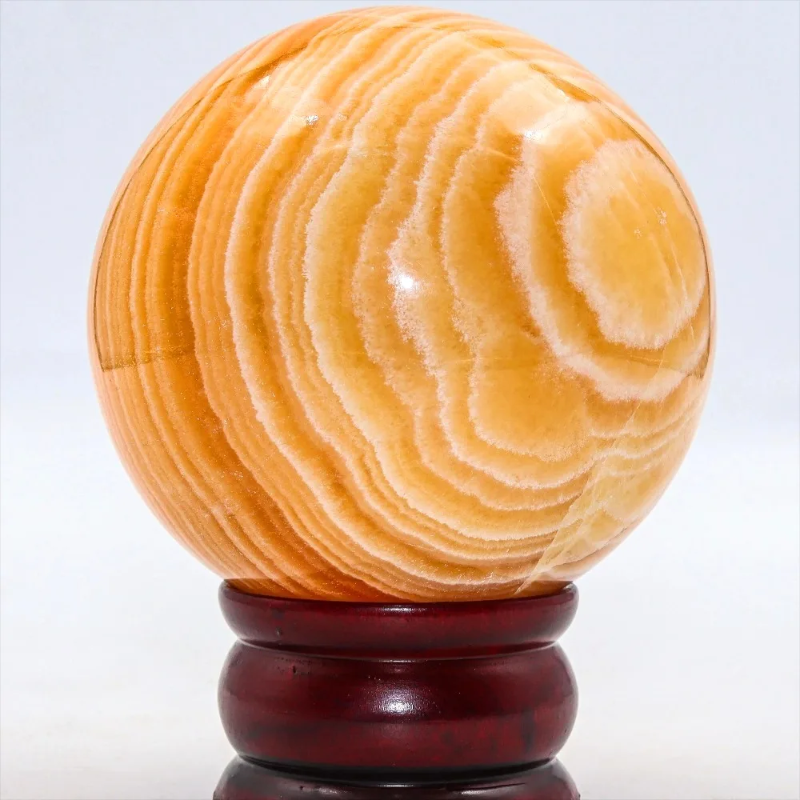 8-8.5cm Large Yellow Calcite Crystal Sphere Honey Yellow Colors Home Decoration Ball Healing Crystal Christmas and Holiday Gifts