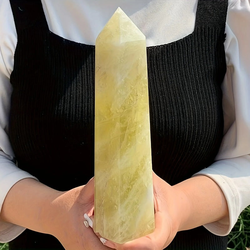 1PC Natural Citrine Crystal Tower - unique polished gemstone for home and office decoration, perfect for gift collection