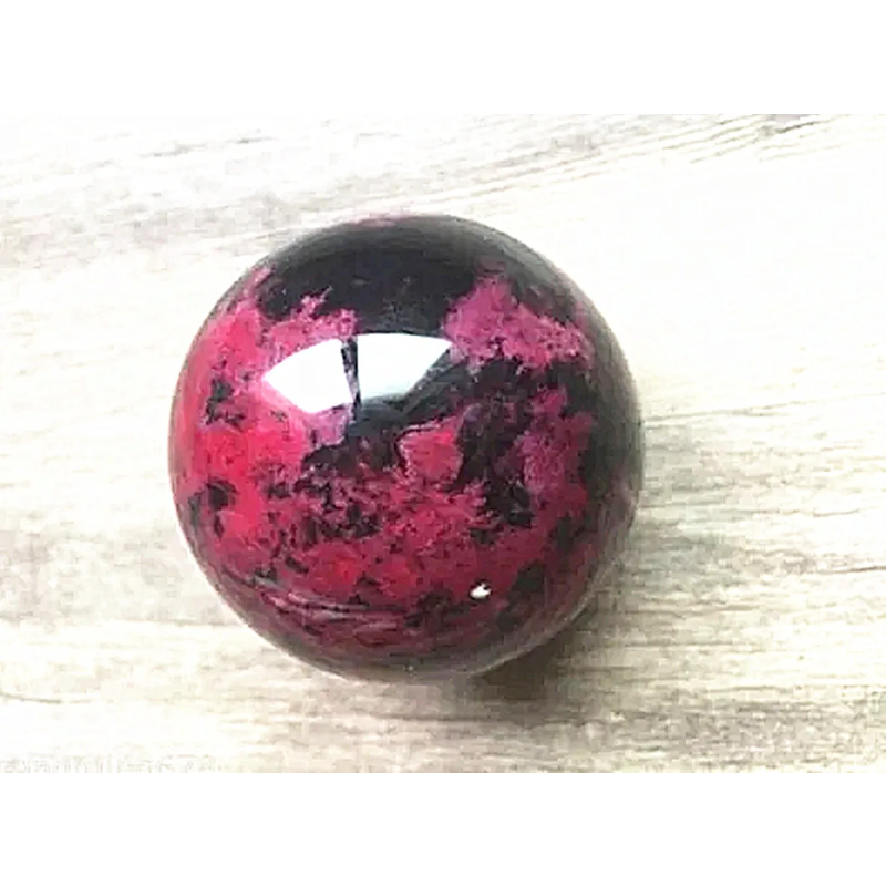 Natural Rhodonite Peach Blossom Stone Crystal Ball — Polished Healing Sphere, 50mm
