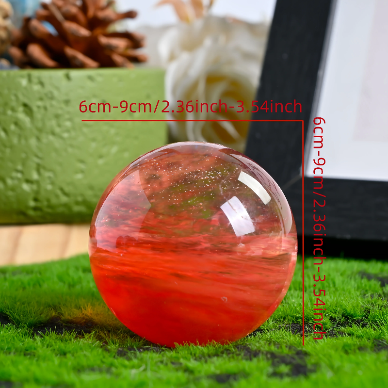1pc Red Smelting Stone Ball,Quartz Ball,Crystal Sphere,Home Decor,Crystal Gifts,Crystal collection,Divination Ball