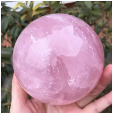 Natural Pink Rose Quartz Crystal Ball — Polished Healing Sphere, 50mm