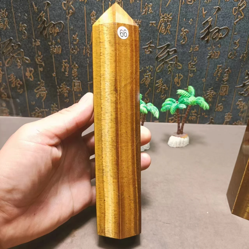 Natural Energy Tiger Eye Jasper Obelisk Crystal stick Point Reiki home decor Chakra Degaussing Tower Treatment