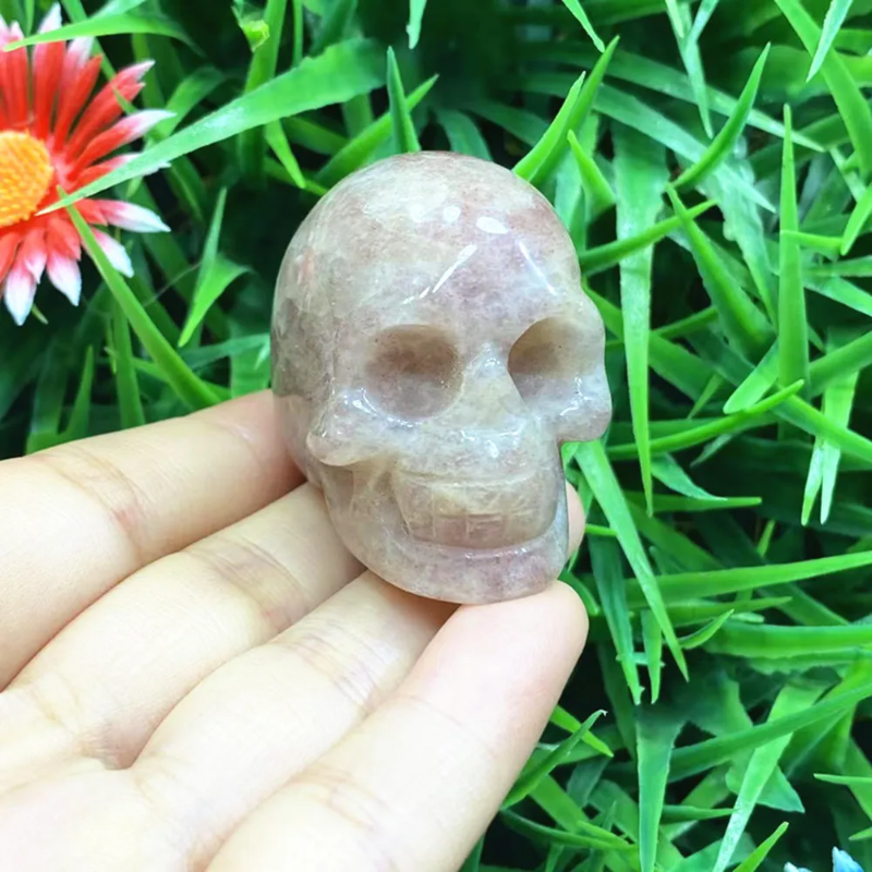 Natural Crystal Carved Skull — Hand-Carved Quartz Gemstone Skull, Healing & Collector Piece