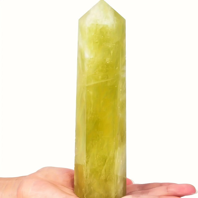 1PC Natural Citrine Crystal Tower - unique polished gemstone for home and office decoration, perfect for gift collection