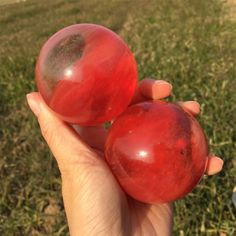 1pc Red Smelting Stone Ball,Quartz Ball,Crystal Sphere,Home Decor,Crystal Gifts,Crystal collection,Divination Ball