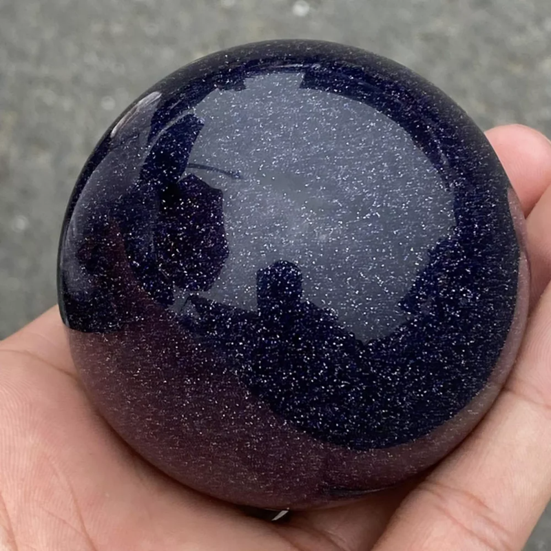 Natural Blue Sandstone Crystal Ball — 65mm Galaxy Quartz Sphere, Reiki Healing Decor