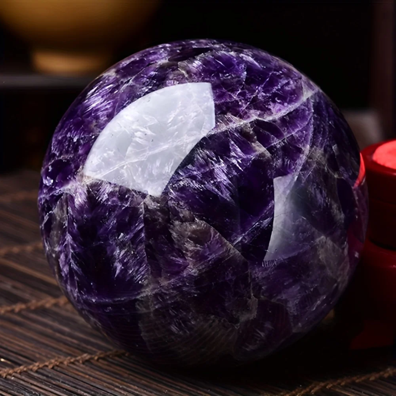 6-6.5cm Dream Amethyst Ball Polished Room Decor Crystal Crafts Stone Globe Souvenirs  Holiday Gifts Indoor Decorative Stone