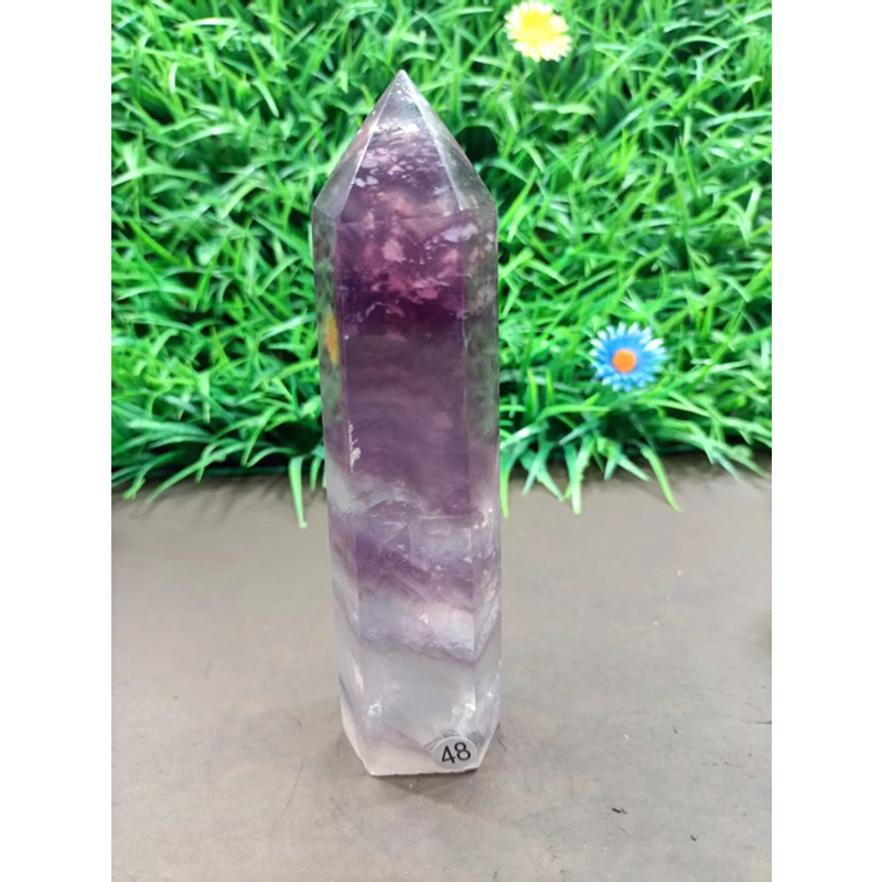 Natural Purple Fluorite Auspicious Cloud Crystal Wand — Healing Magic Wand, Chakra Home Decor